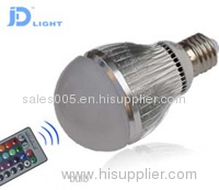 9W RGB LED BULB with ir remote control