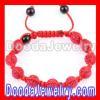 Fashion handmade Shamballa bracelet replica with Pave Red Czech Crystal
