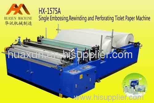 Single Embossing style Toilet Paper Rewinding and Perforating Machine