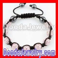 2011 Fashion Shamballa bead pink Disco ball bracelet