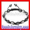 Fashion mens diamond Shamballa bracelet with crystal beads and hemitite