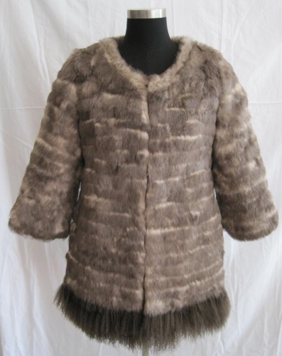 rabbit fur , tibet shepp fur , fur garment with sleeves