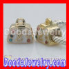 2011 Fashion Gold Plated Silver Handbag Beads With Colorful Zircon Stones