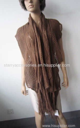 acrylic brown long scarf