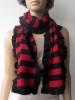 acrylic stripe kniitted scarf