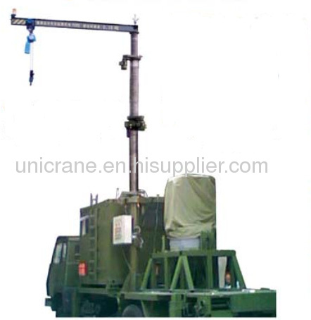 Truck mounted hoisting column type Jib Crane