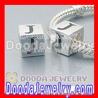 european Style Letter J Charm Jewelry Solid Sterling Silver Beads Wholesale