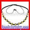 Fahion handmade Tresor Paris crystal necklace with yellow pave Crystal and Magnetite