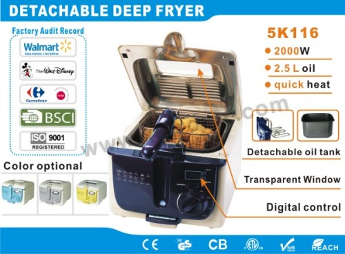 2.5L detachable deep fryers XJ-5K116