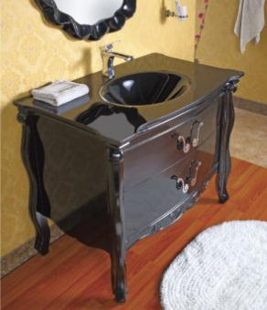 Bathroom cabinet with glass vanity top