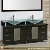 Double basin wooden vanity