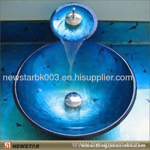 Blue Glass Vessels with Pour Faucet