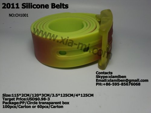 2011 fashion silicone plastic rubber pu pvc tpu tpe belts