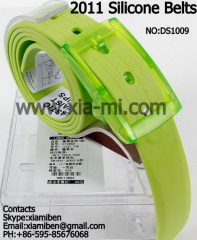 2011 fashion popular colorful silicone plastic rubber belts
