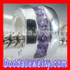 925 Sterling Silver Beads with Purple Stone fit European Largehole Jewelry Bracelet