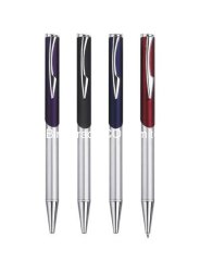 Promotion metal twist ball pen with silver accessories