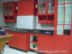Chinese Solid wood Kitchen Furniture with Granite Countertop