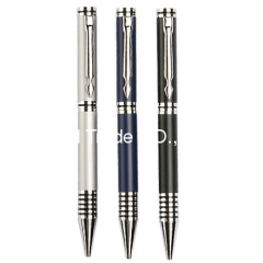 Gift metal ball pens with silver accessories