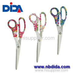 Stainless steel scissors tools with floral print pp handle