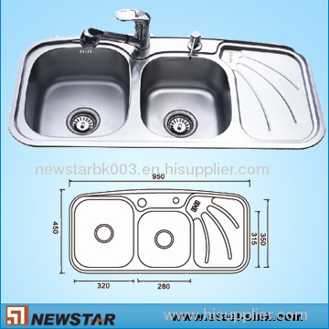 Stainless Steel Sink with Drainer Board