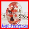 Red tree glass beads in 925 silver core european compatible