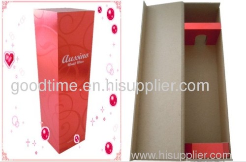 Red recyclable wine gift box: