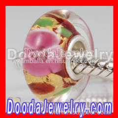 Lampwork Glass Beads 925 Sterling Silver Core Suit european Style Bracelet Jewelry