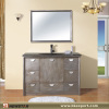 Silver Painting Bathroom Cabinet with Glass Tops