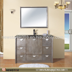 Silver Painting Bathroom Cabinet with Glass Tops