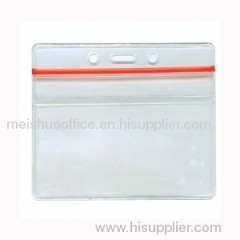 Horizontal Clear vinyl Badge Holder with Protective Flap