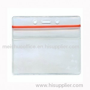 Horizontal Clear vinyl Badge Holder with Protective Flap