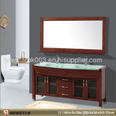 American Style Double Glass Bowls Vanity
