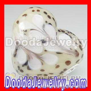 Heart Design european Style Beads Pendant With Sterling Silver Core Wholesale