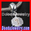 european Style Digit Charms Dangle Number 1 Bead with CZ Stone