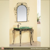 Tempered Glass Pedestal Vanity