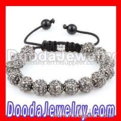 Cheap Hip Hop bracelets with Black Crystal Disco ball Beads wholesale