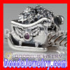 european Style Santa Claus Sleigh Charm Beads with CZ Stone