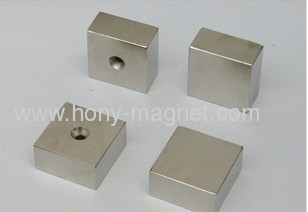 block with one hole ndfeb magnet