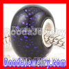 Dichroic Foil Glass Beads european Compatible 925 Silver Single Core