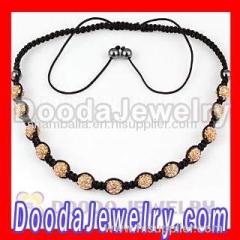 Fashion shamballa style Hip hop necklaces with Rosy Crystal and Hematite