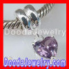 925 Sterling Silver Jewelry Charms Dangle Purple Heart Stone