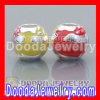Solid Sterling Silver Charm Jewelry Beads Enamel Red and Yellow Deer