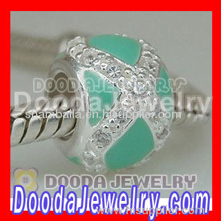 925 Solid Silver Charm Jewelry Enamel Beads with Stone