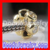 Gold Plated Charm Jewelry Beads With Zircon Beads In Flower Design Fit european Chamilia Bracelet Jewelry