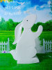 Porcelain rabbit for garden dec
