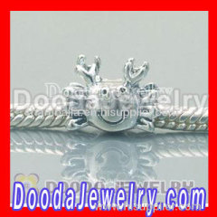 Solid Sterling Silver Crab Charm Beads fit European Largehole Jewelry Chain