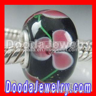 Sterling Silver Core european Murano Glass Beads european Style Glass Charms Wholesale