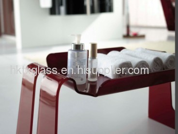 Painted glass shelf / bathroom glass shelf / hot bending glass