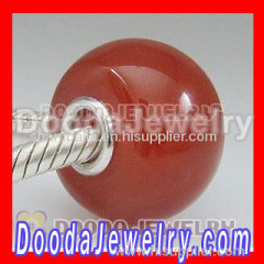 Red Carnelian Beads with 925 Silver Core for European Beads, Lovecharmlinks European Jewelry