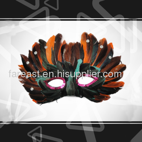 feather decoration masquerade party mask